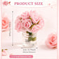 2Pcs Miniature Flowers Vases with Realistic Handmade Rose,1:12 Scale Dollhouse Miniature Flower in Vase Dollhouse Scenes, Micro Landscape Decorations