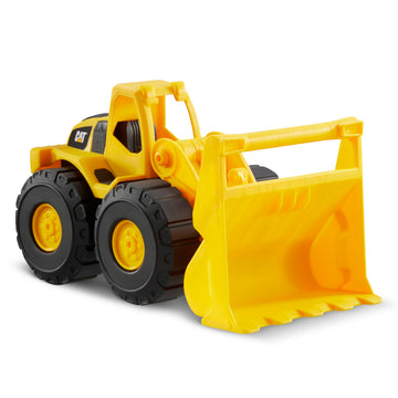 CAT Construction Toys, Construction Fleet 10" Front Loader Toy - Heavy?Duty Plastic, Working Bucket & Free?Rolling Wheels, Indoor/Outdoor Sandbox