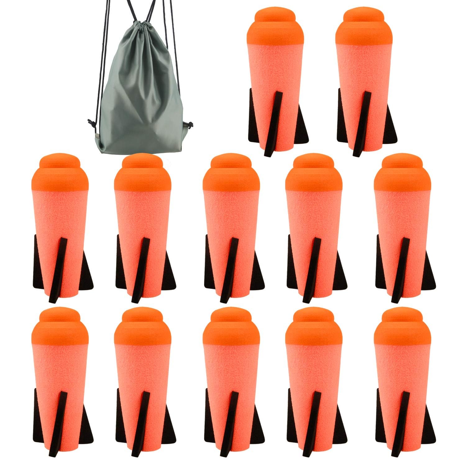 Ruibytree Mega Missile Refill for Nerf N-Strike Elite, 12 Pack, Orange