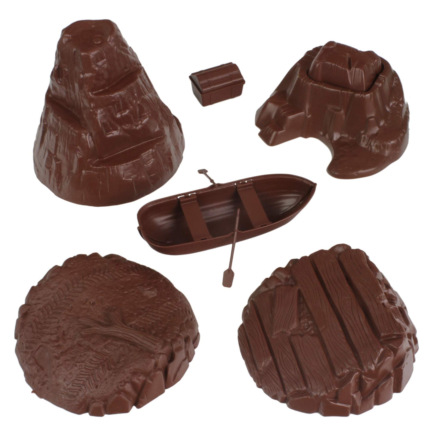 TimMee Battle Terrain Plastic Army Men Playset Accessories - Volcano Island Boat