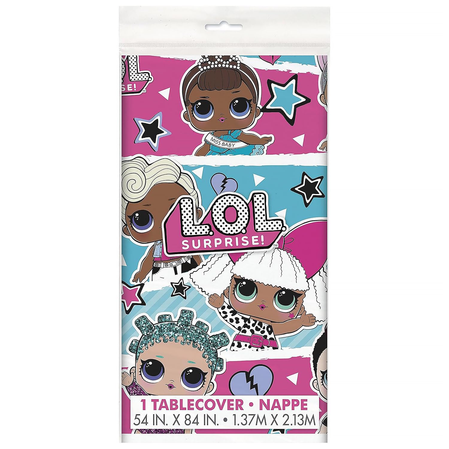 Multicolor LOL Surprise Rectangular Plastic Table Cover - 54"x84" (1 Count) | Durable & Easy-to-Clean, Perfect for Kids Birthday Parties & Special