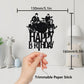 Happy Birthday Cake Topper Music rock pop Theme Black Glitter Decor Picks for Beatlemania Party Decorations Supplies