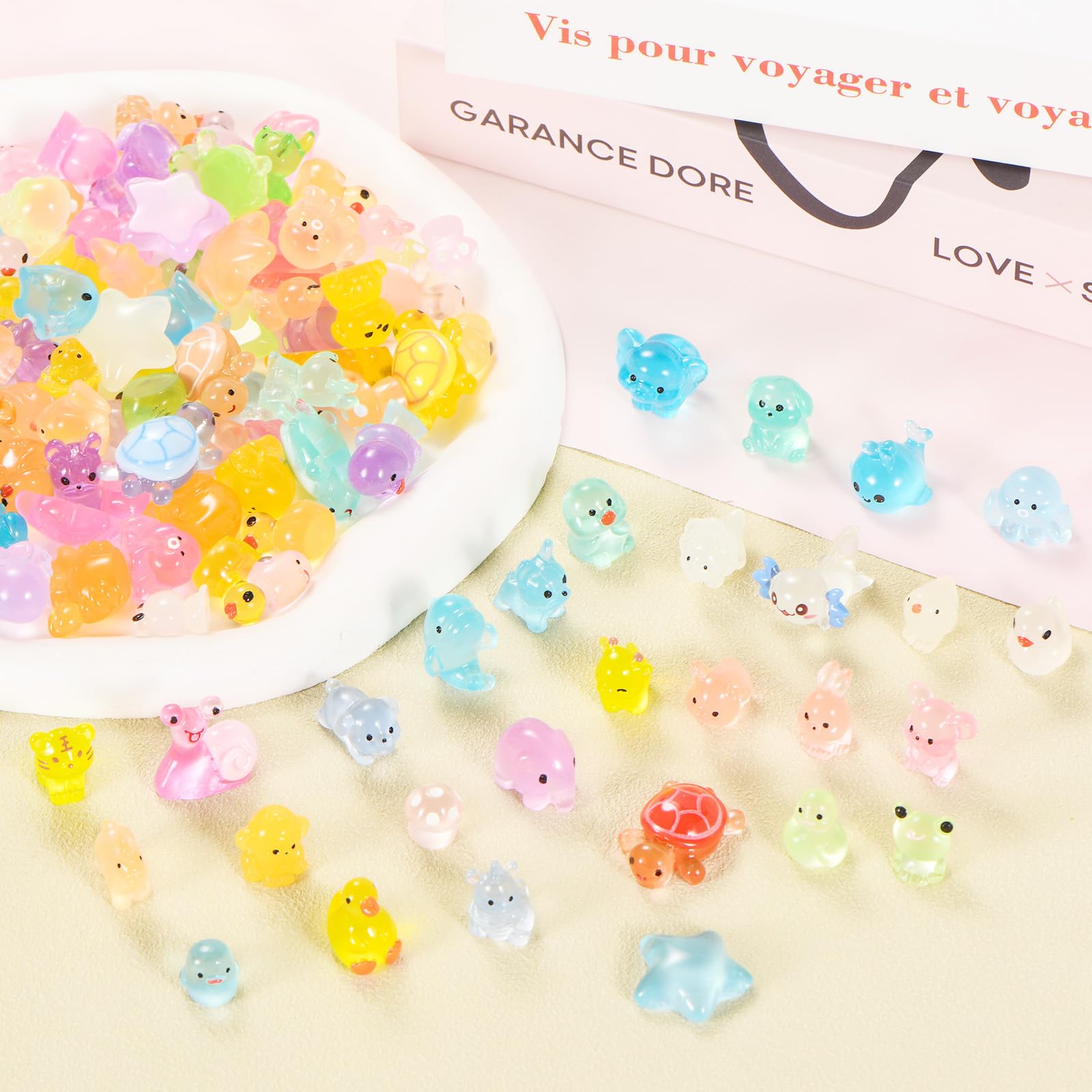 120 Glow In The Dark Animal Resin - 30 Styles?These small animals glow in the dark, Perfect for fairy garden decorations, Miniature landscape
