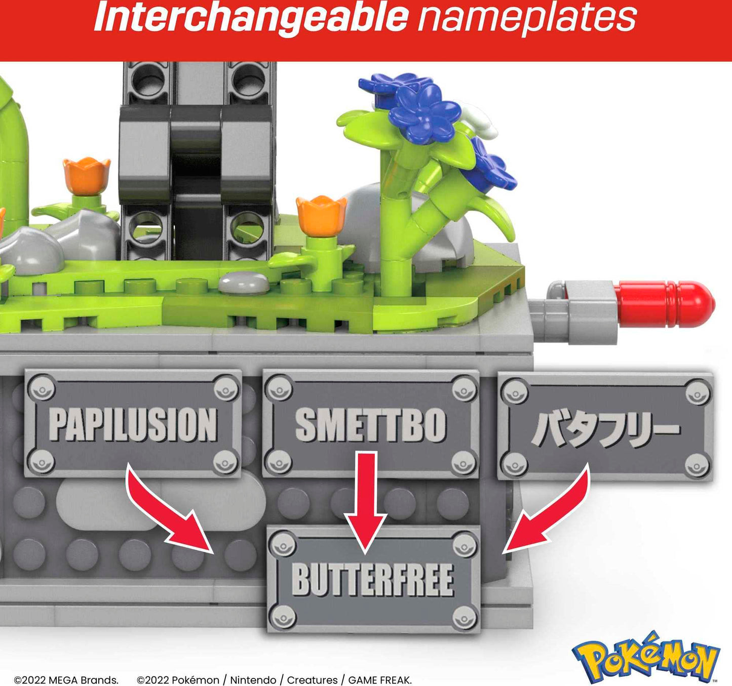 MEGA Pokémon Building Toys Set, Motion Butterfree with 605 Pieces, 7 Inches Tall, Moving Wings, Kids or Adult Collectible