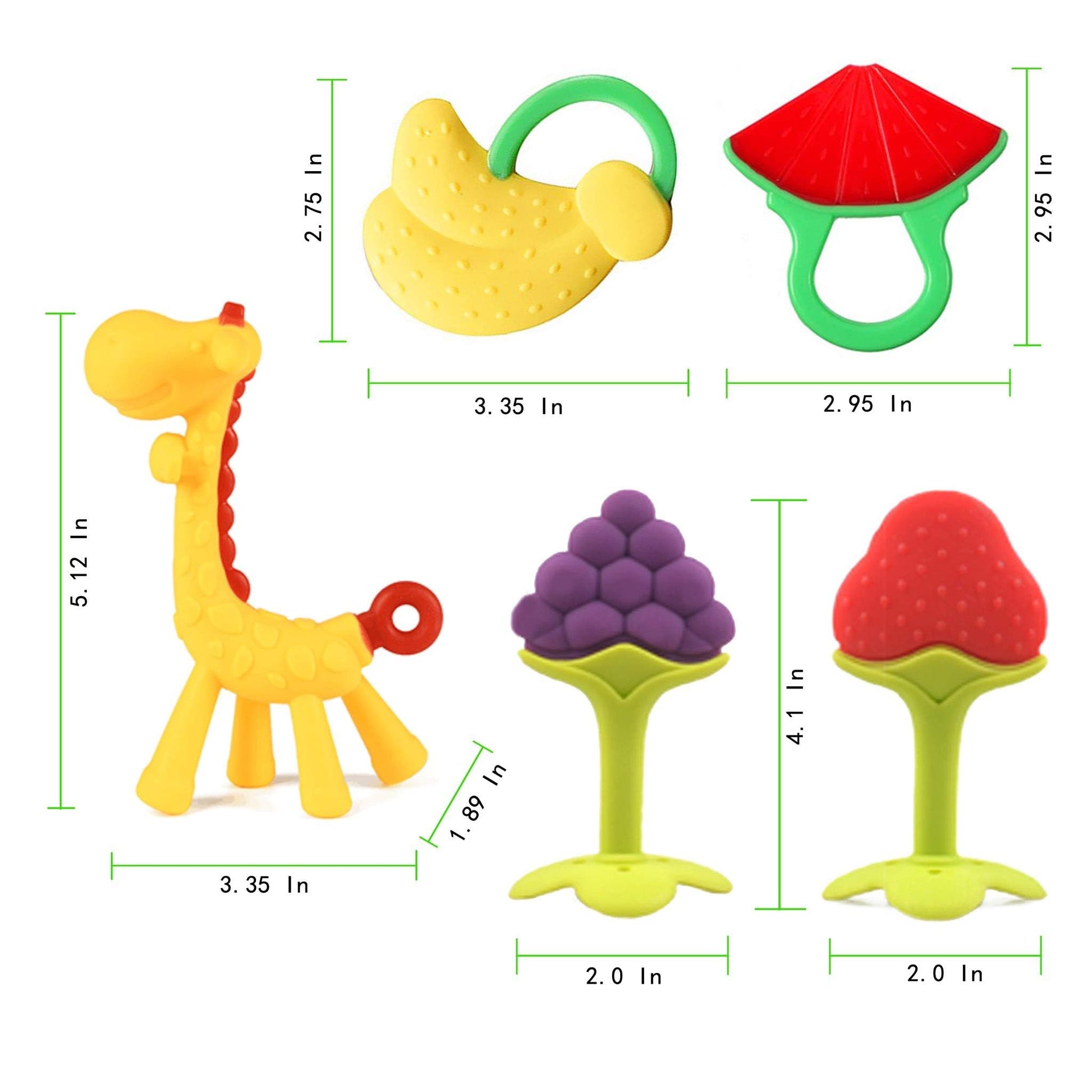 Baby Teething Toys for Newborn (5-Pack) Freezer Safe BPA Free Infant and Toddler Silicone Teethers Soothe Babies Gums, Perfect Baby Gift