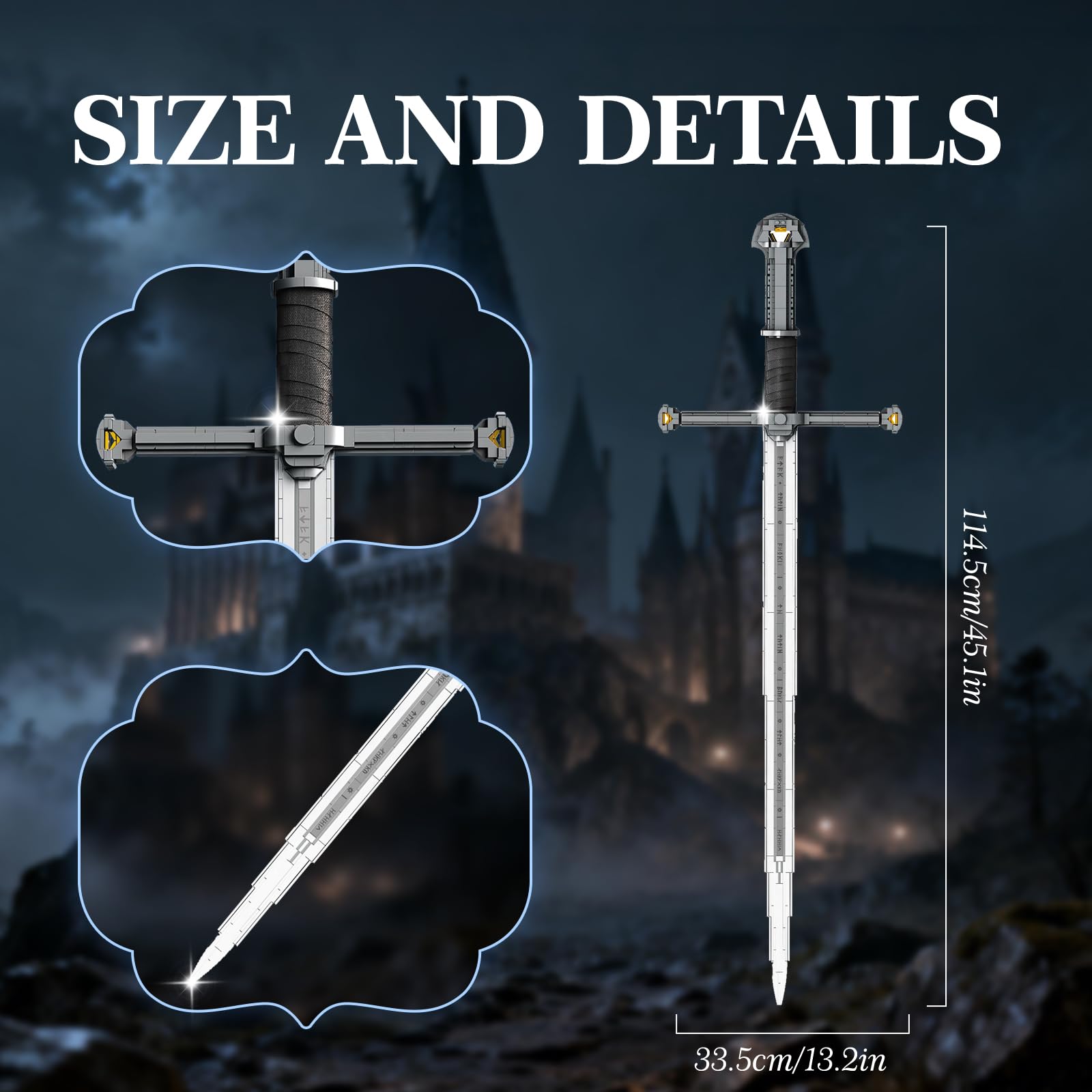 Epic Medieval-Style Sword Building Sets. Anime RPG Toy Narthil for Display, Collectors & Roleplay. DIY Assembly Model for Home & Office Decor