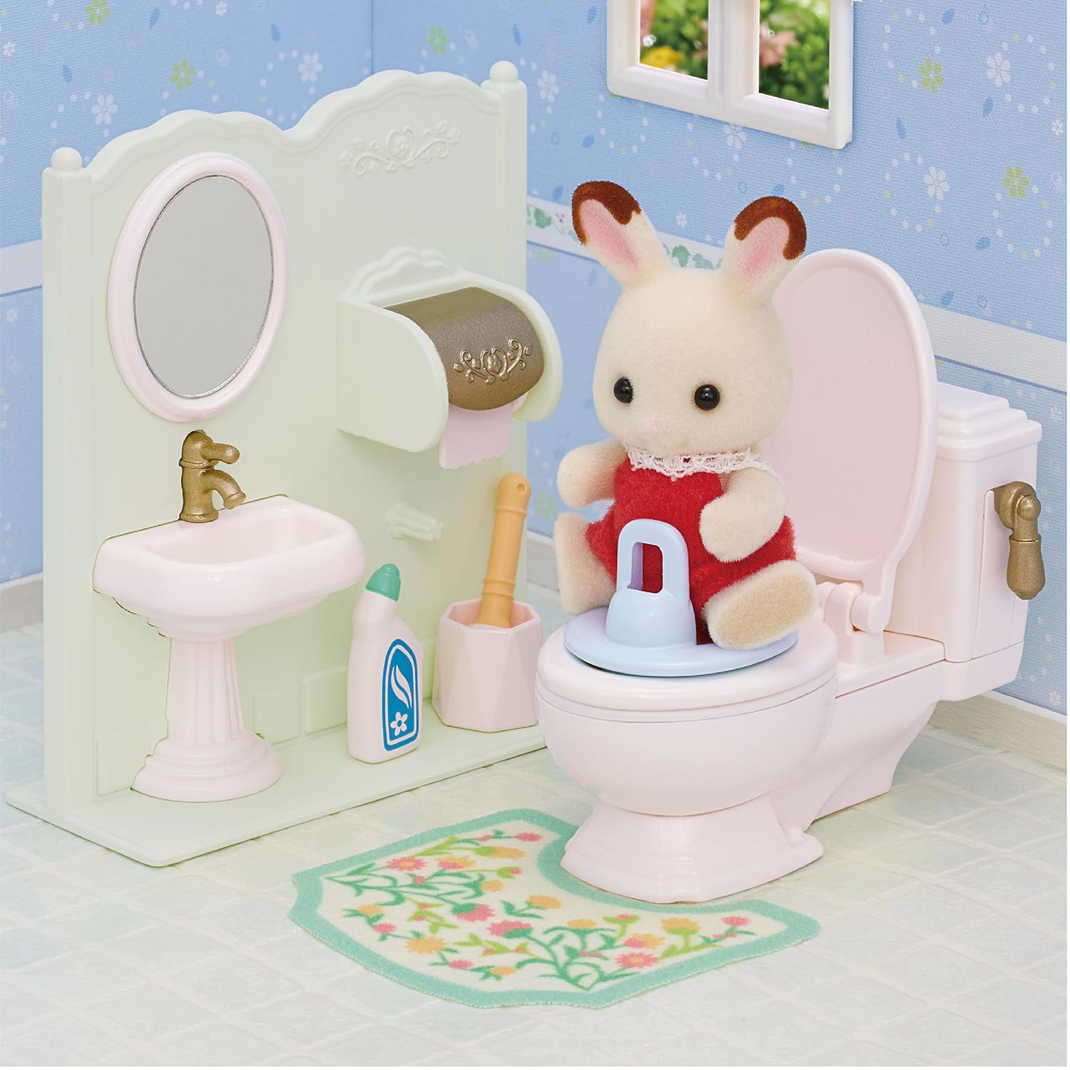 Calico Critters - Toilet Set - Dollhouse Furniture & Accessories - Kids Pretend Play Toy, Miniature Dollhouse Furniture & Accessories, Ages 3+