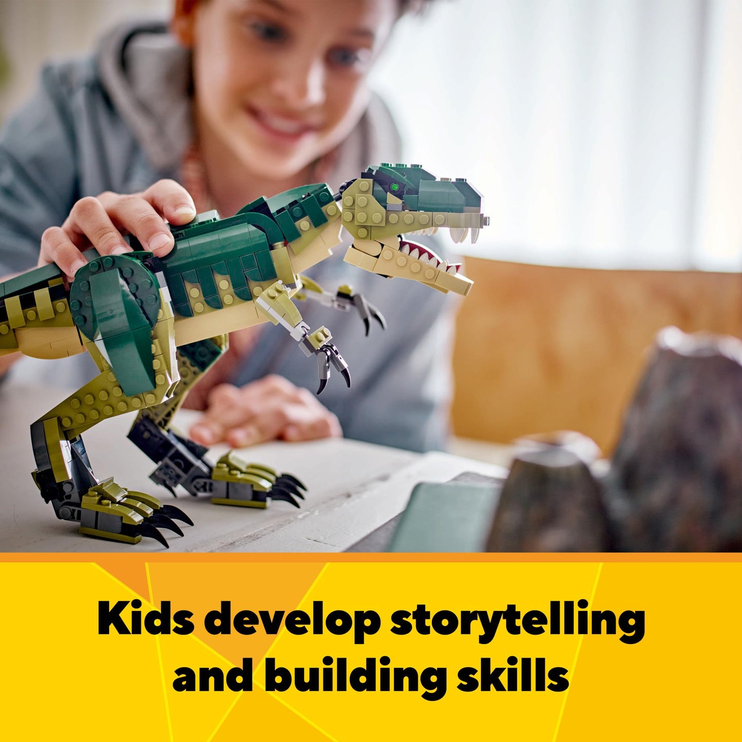 LEGO Creator 3 in 1 T Rex Toy - Dinosaur Toy Building Set for Kids, Boys & Girls, Ages 9+ - 3 Building Options, T-Rex to Triceratops to Pterodactyl -