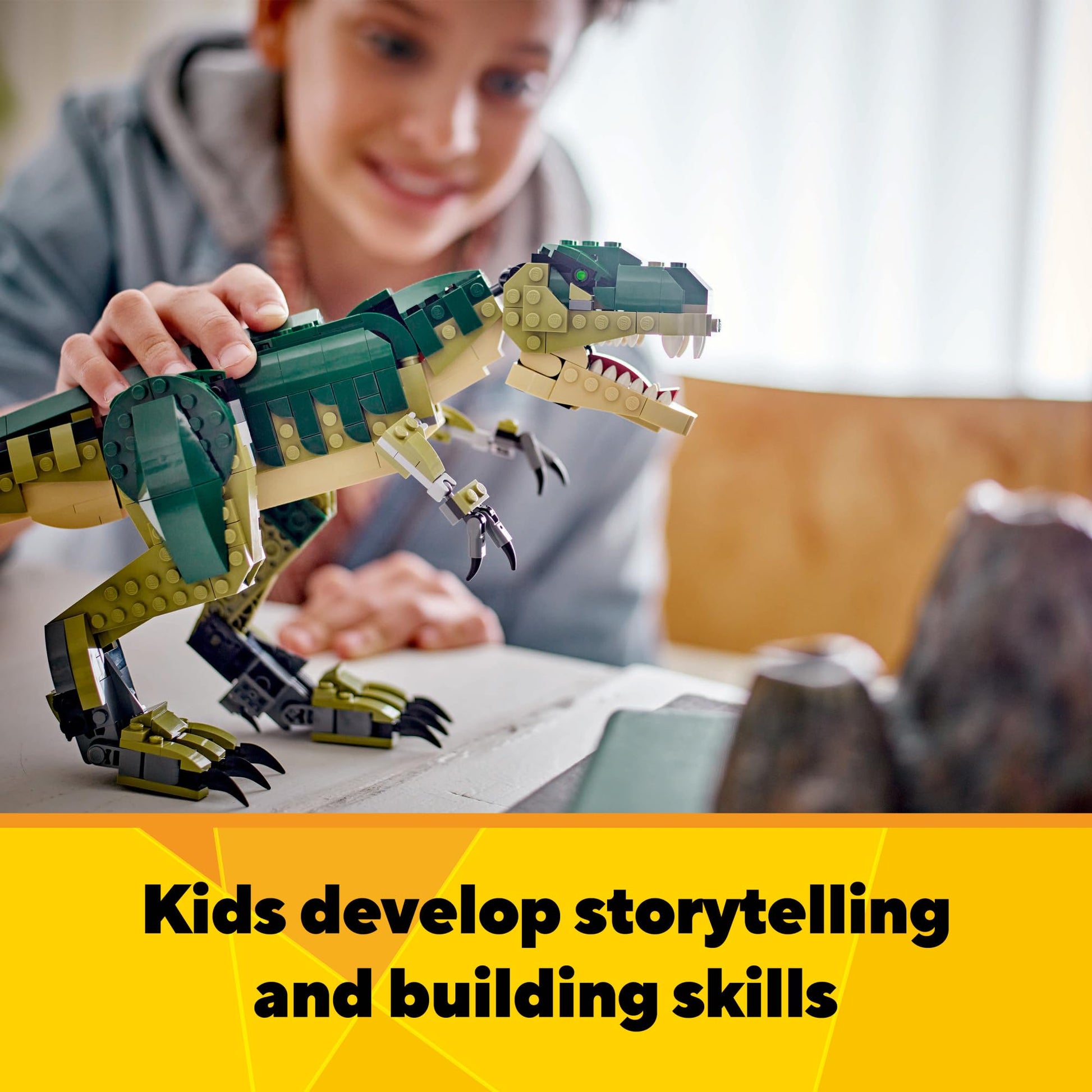 LEGO Creator 3 in 1 T Rex Toy - Dinosaur Toy Building Set for Kids, Boys & Girls, Ages 9+ - 3 Building Options, T-Rex to Triceratops to Pterodactyl -