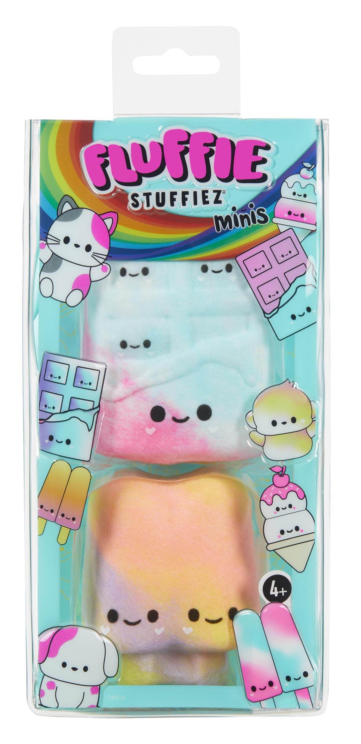 Fluffie Stuffiez Chocolate & Popsicle Minis Collectible Feature Plush - Surprise Reveal Unboxing Soft and Squishy Tactile Play Fidget DIY