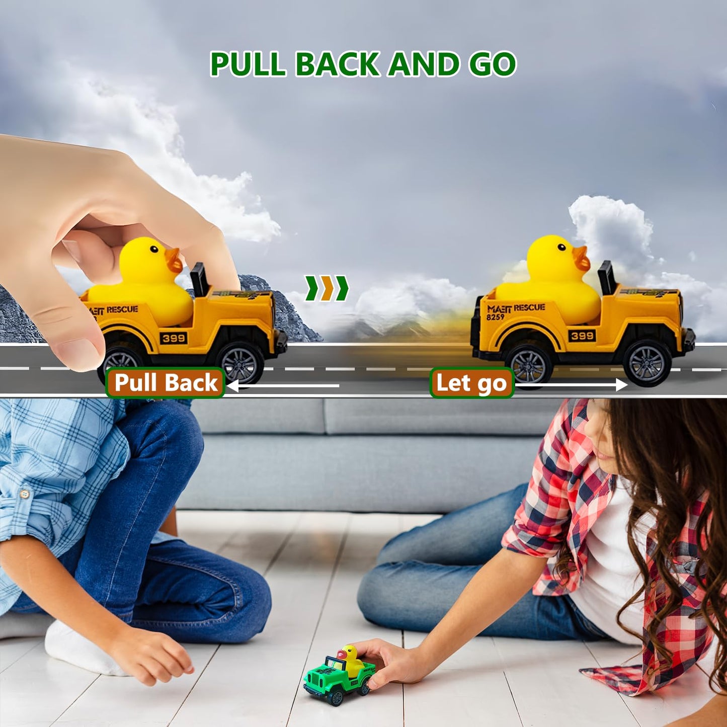 Yatics 12 Pack Movable Rubber Ducks for Jeep Ducking, Pull Back Duck for Jeep Ducking, 2.9 Inch Suitable Size, Unique Rubber Ducks for Drivers