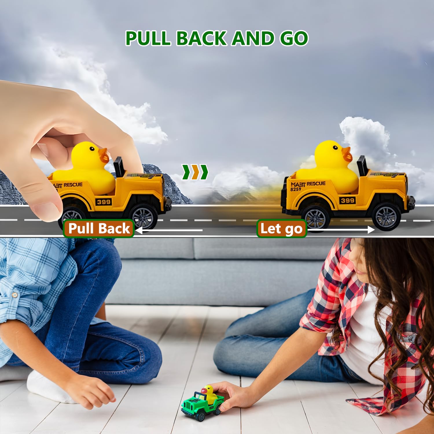 Yatics 12 Pack Movable Rubber Ducks for Jeep Ducking, Pull Back Duck for Jeep Ducking, 2.9 Inch Suitable Size, Unique Rubber Ducks for Drivers