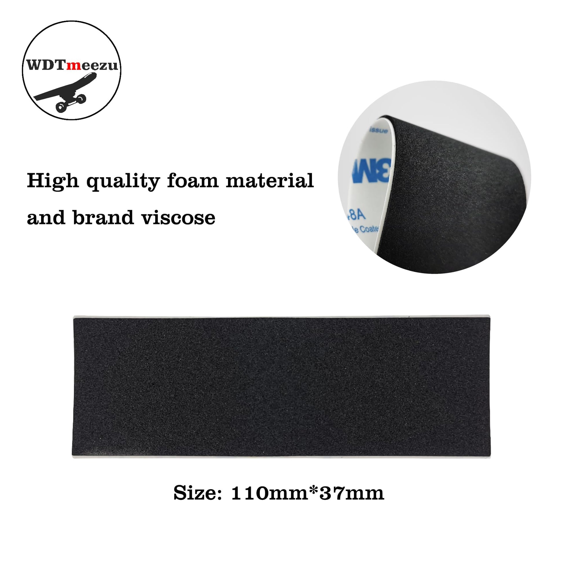 WDTMEEZU Fingerboard Foam Grip Tape(5pcs 110mm*37mm) Anti Slip Foam Tape for MINI Skateboard Finger Skateboard Installation Tools and Screws Nuts Set