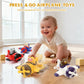 Airplane Toy Cars for Toddlers 1-3 - 4 Pack Press and Go Baby Car Toys, Push Airplanes with Rotating Propellers & Animal Drivers, Safe ABS Friction