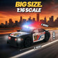 Liberty Imports Motorized Police Cruiser Kids Toy Cop Car Electric Model Rush & Rescue Vehicle 1/16 Scale with Button Activated Forward Reverse
