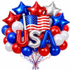 Dream Decor Patriotic Balloon Kit 50 Pieces for 4th of July, Red White and Blue USA Party Decorations with USA Letter Balloons, American Flag Balloon