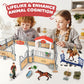 KIDBEST Horse Stable Playset, Horse Toys Set for Girls and Boys with Rider, Farm Animal Figurines Barn Toys, Pretend Play for Kids 3-5 6 7 8-10