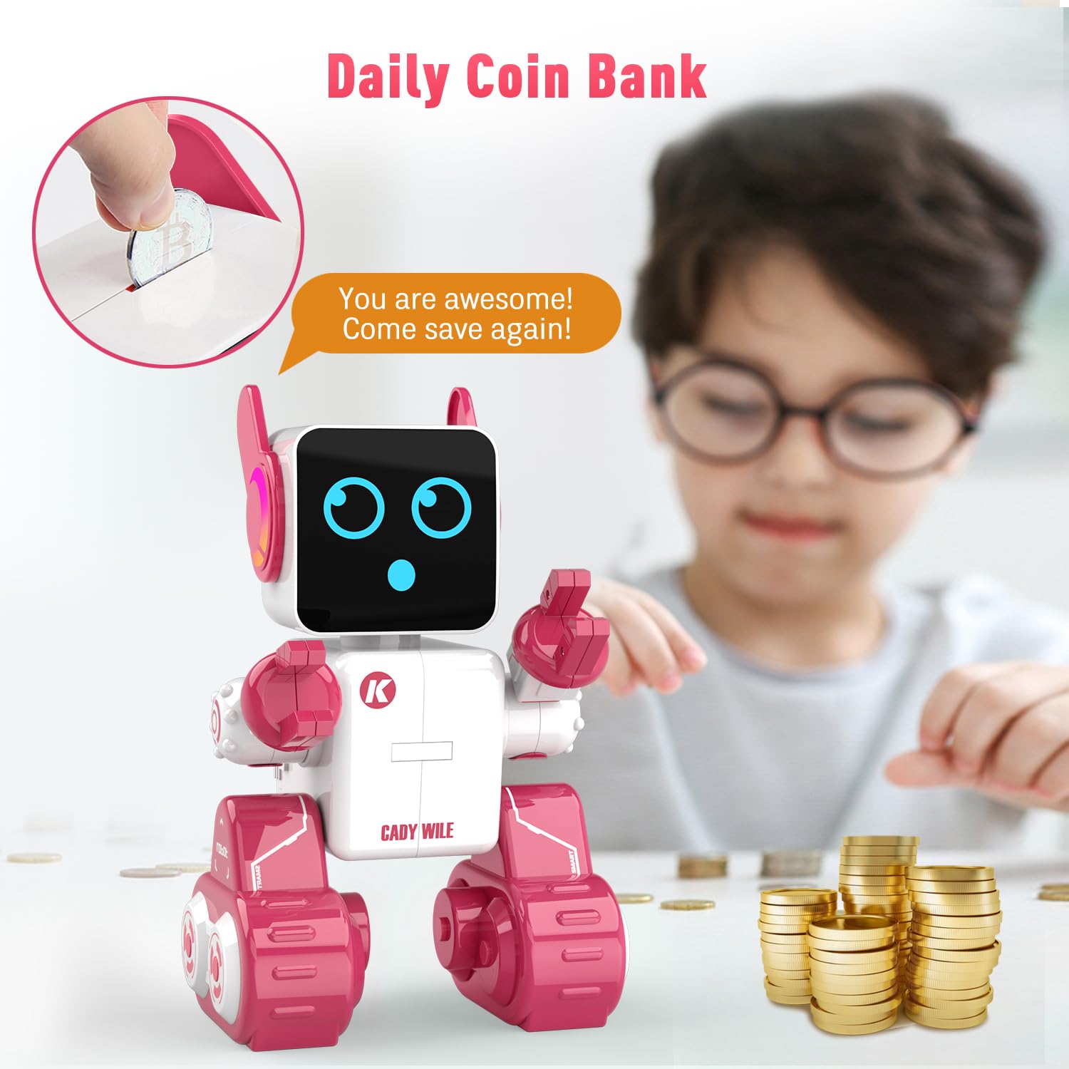 zechuan Robot Toy for Kids, Remote Control Intelligent Programming RC Robot, Suitable for Music, Dancing, Talk, Play for Girl and Boy (Pink)