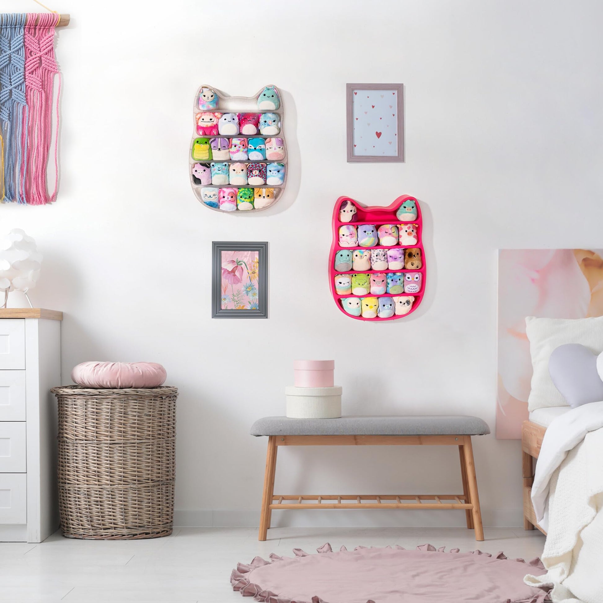Squishville by Original Squishmallows Play and Display Storage - Four 2-Inch Plush Included - Big Foot, Axolotl, Parrot, Chameleon - Hang or Stand