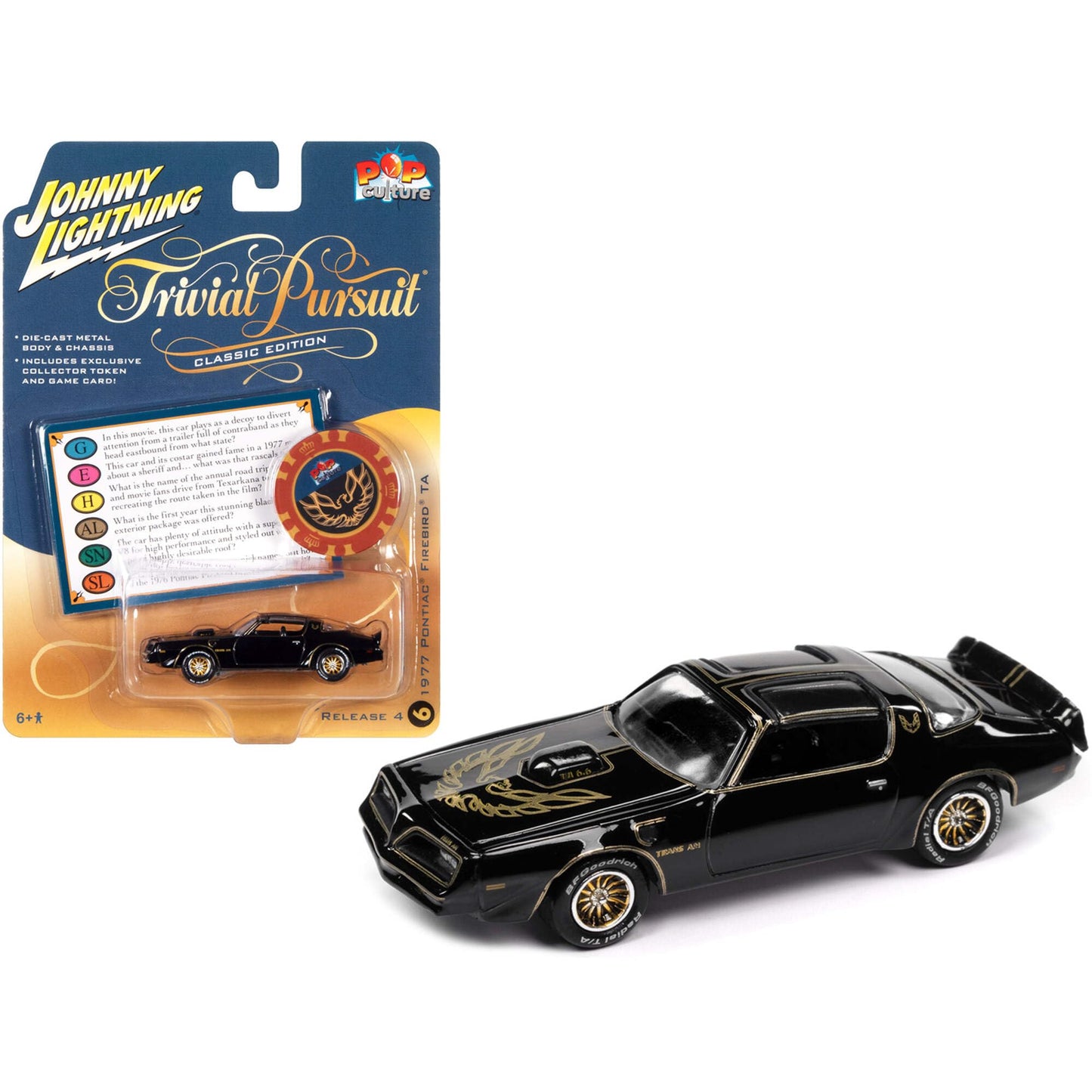 Johnny Lightning - Trivial Pursuit 1977 Pontiac Trans Am w/Poker Chip