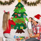 izosen Felt Christmas Tree for Kids Wall with Led String Light, 3Ft Wall Hanging DIY Felt Christmas Tree & 32 Felt Detachable Ornaments for Boys Girls