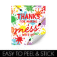 DISTINCTIVS Art Birthday Party Chip Bag Stickers - 32 Count - Thanks for Makin a Mess with Me - Paint Party Favor Labels for Snack Bags - Kids Tween