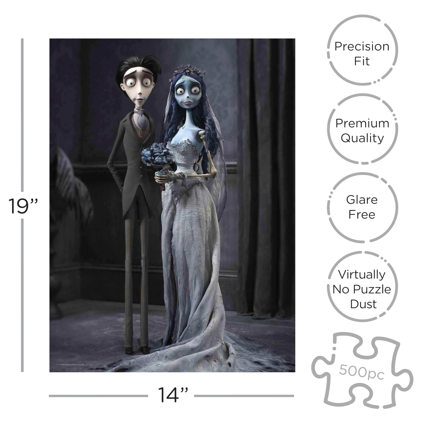 AQUARIUS Corpse Bride 500 Piece Jigsaw Puzzle in Coffin Box