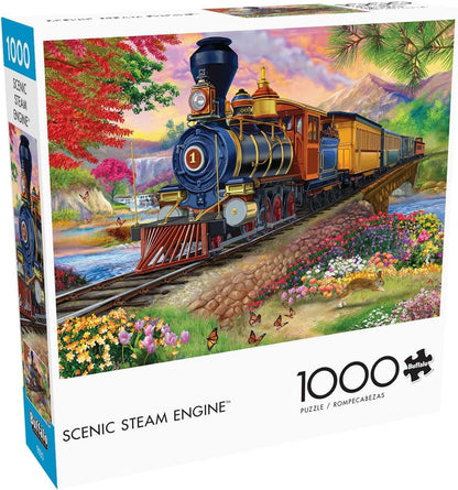 Buffalo Games - Bigelow Illustrations - Scenic Steam Engine - 1000 Piece Jigsaw Puzzle for Adults -Challenging Puzzle Perfect for Game Nights
