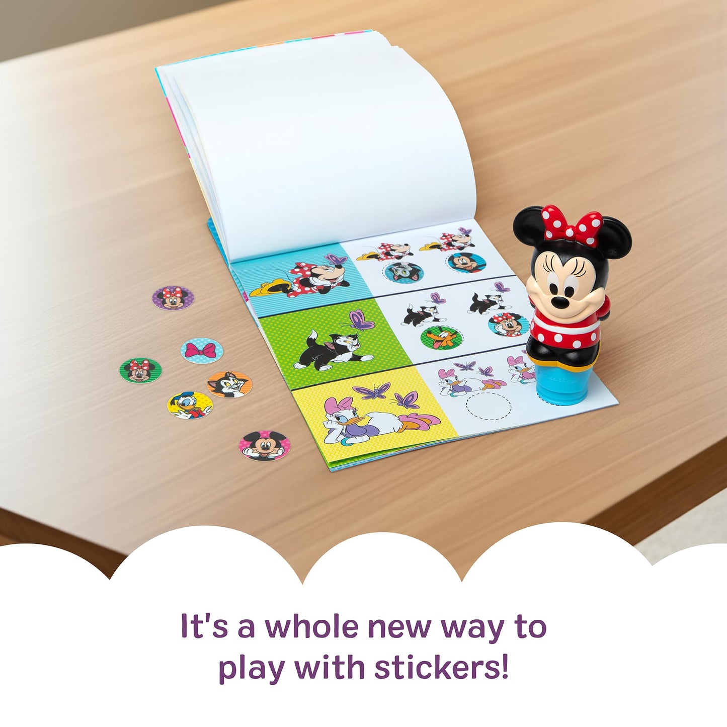 Melissa & Doug Sticker Wow!™ 24-Page Activity Pad and Sticker Stamper, 300 Stickers, Arts and Crafts Fidget Toy Collectible Character - Disney Minnie