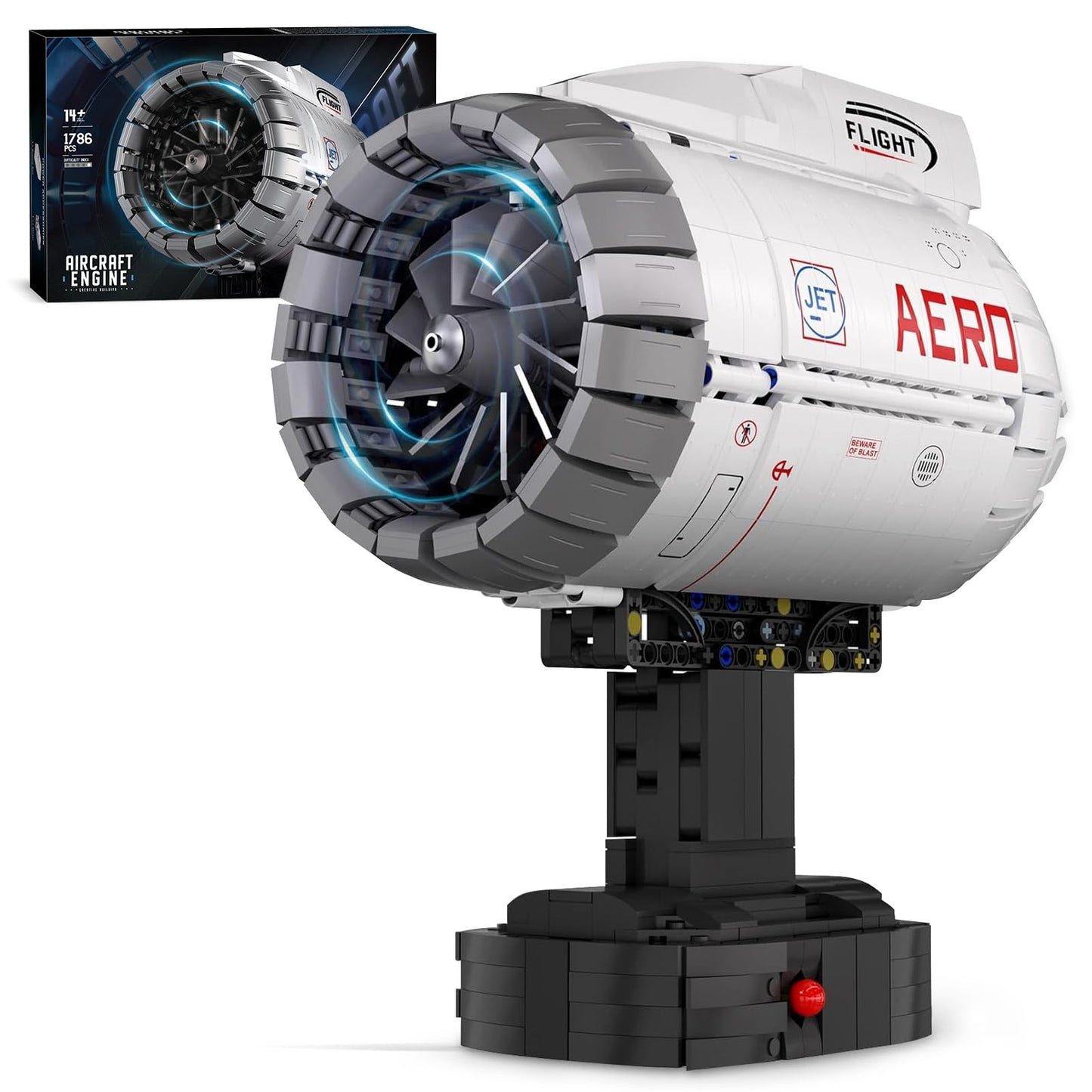 HIGH GODO Aircraft Engine Building Kit that Works, Aircraft Turbofan Engine Model Kit with Motor, Build Your Own Engine Kit, STEM Project for Teens
