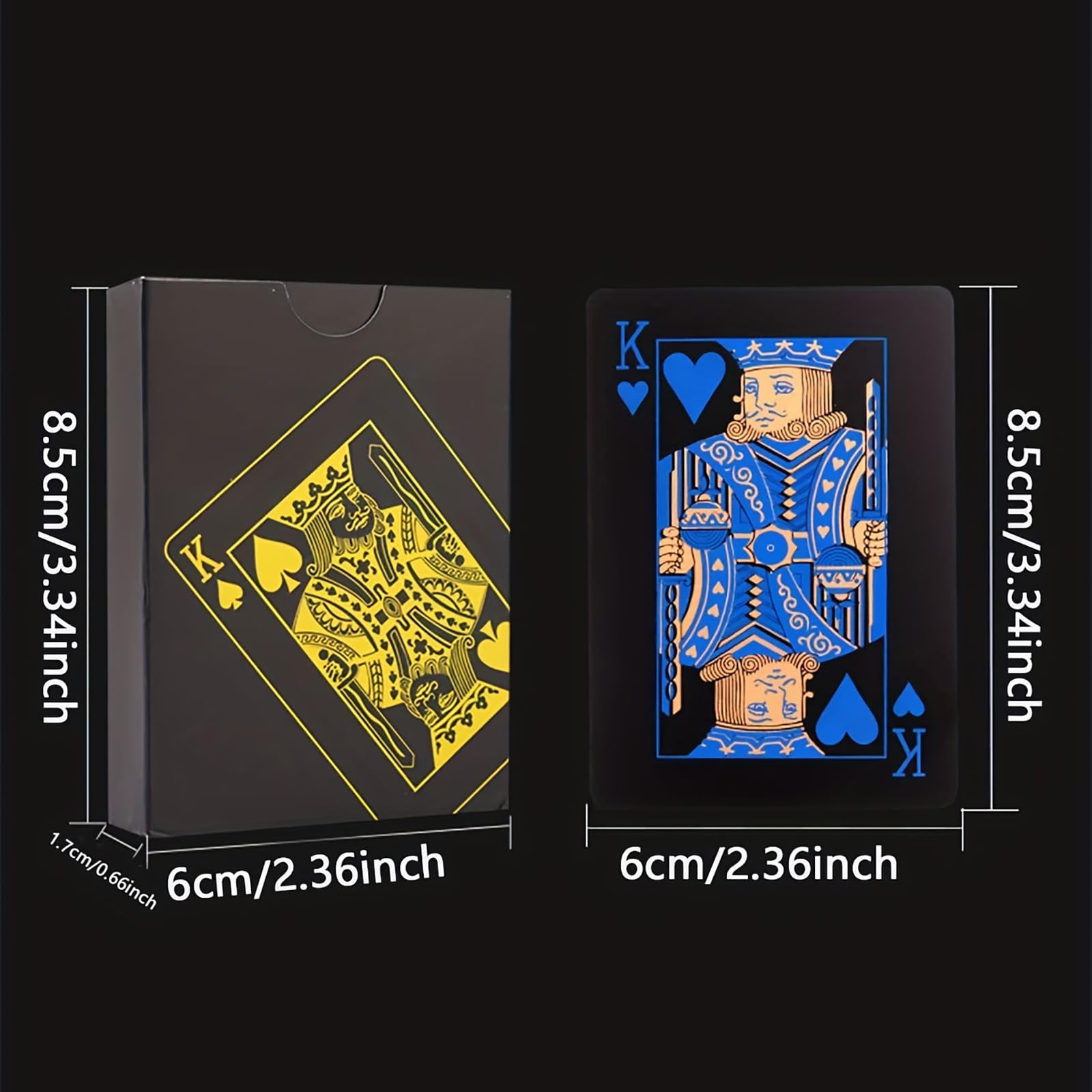 SFALCI 1pc Waterproof Plastic Poker Playing Cards PET Table Games Halloween/Thanksgiving Day (Blue x Golden)