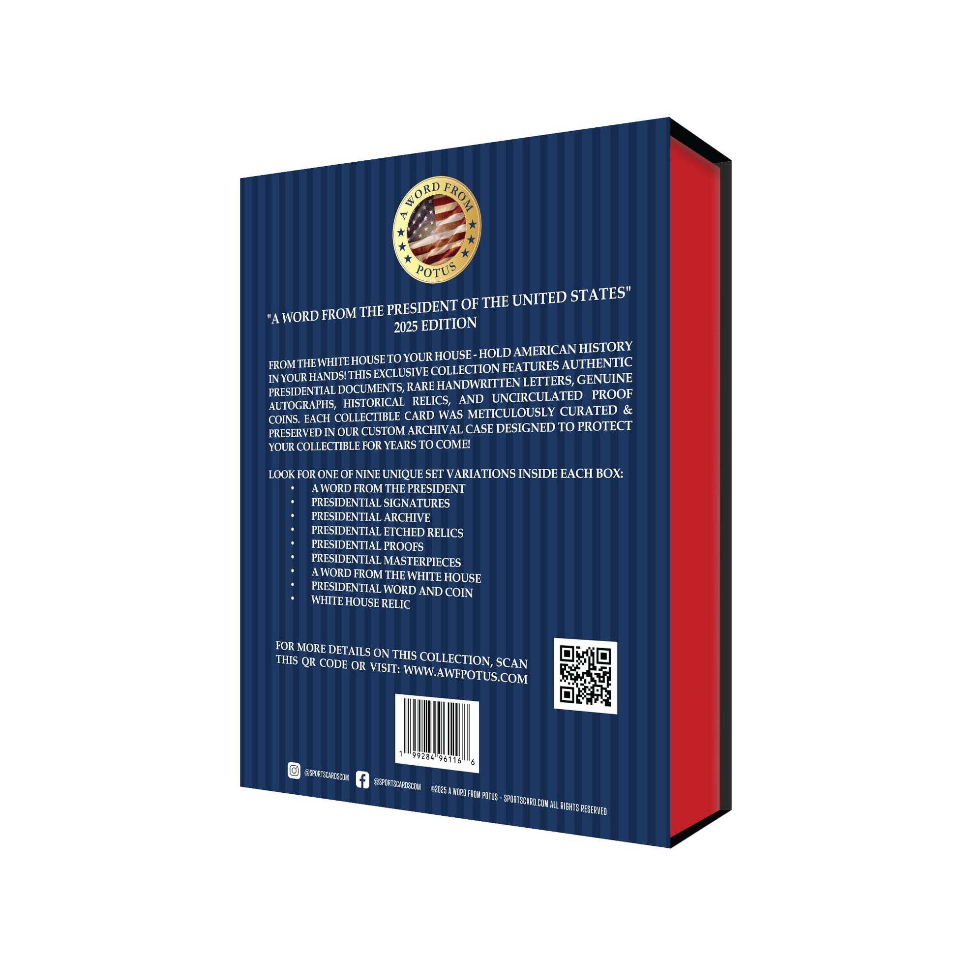 2025 A Word from The President POTUS Trading Card Box 1 Autograph or 1 Relic Per Box (Bush, Clinton, Donald Trump, Joe Biden, Obama)