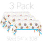 Oojami Cat Party Tablecloth 3 Pack 54"x108" with Happy Birthday Banner