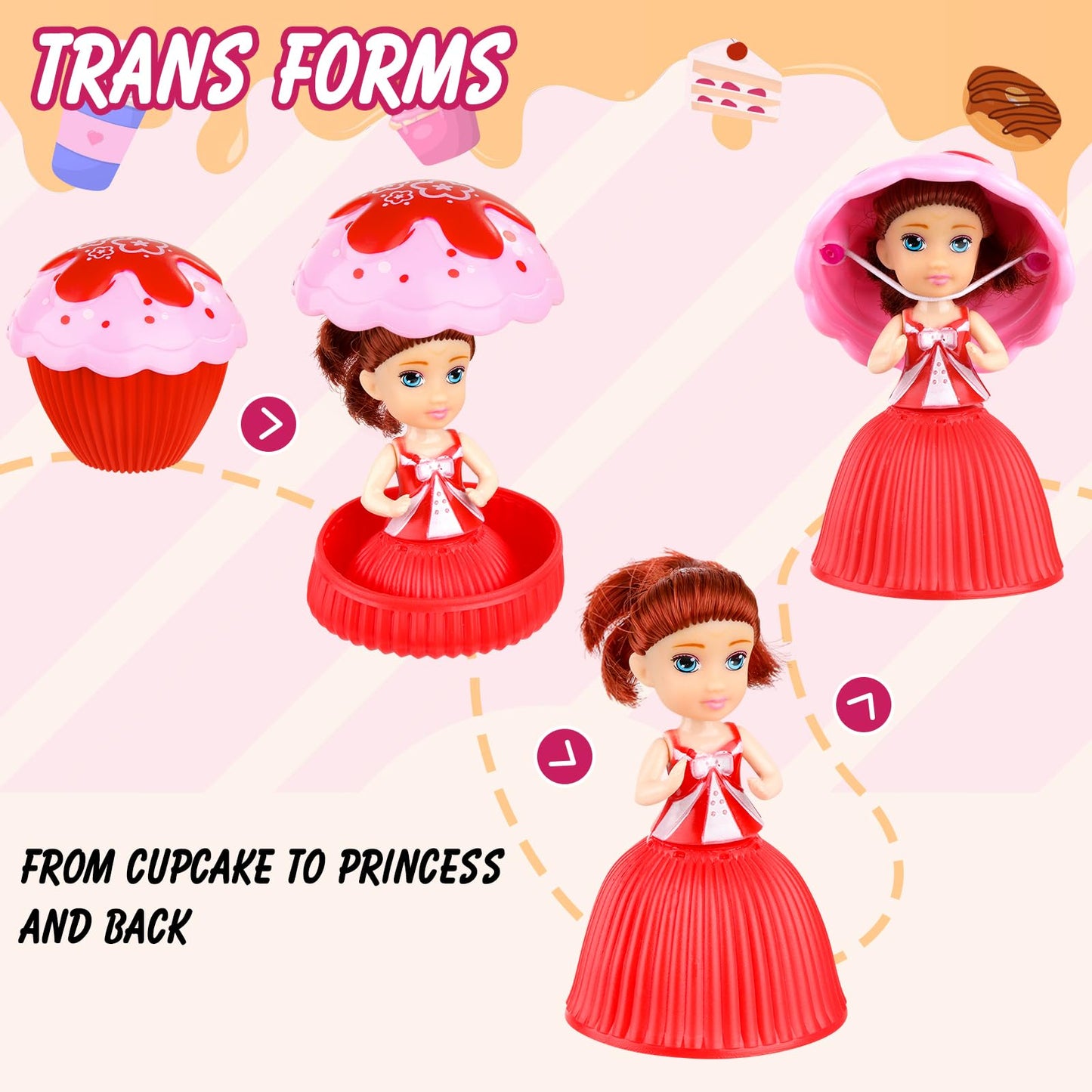 Christoy 12PCS Mini Beautiful Cake Doll Toy Surprise Cupcake Princess Doll Toys for Children Kid Transformed Scented Girls Funny Game Gift (12PCS)