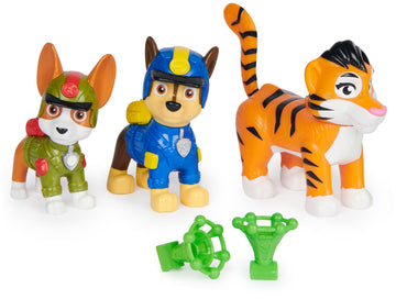 PAW Patrol Jungle Pups, Figurines Articulées Chase, Tracker & Tiger Avec Lance-Projectile, Jouets Pour Les garçons et, Black