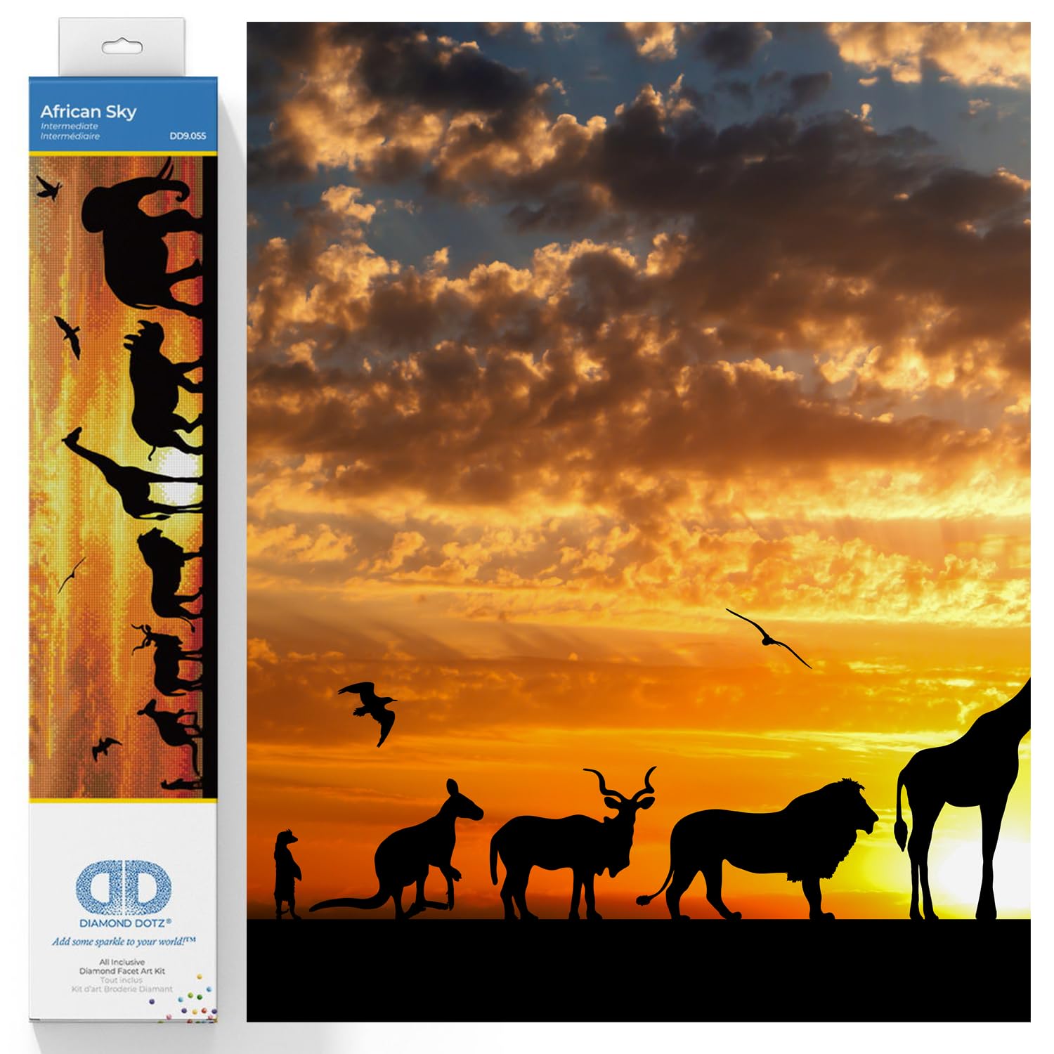 DIAMOND DOTZ African Sky Diamond Painting Kits for Adults - Diamond Art Kits a Relaxing Creative Craft Kit with Dotz Gems 28x8