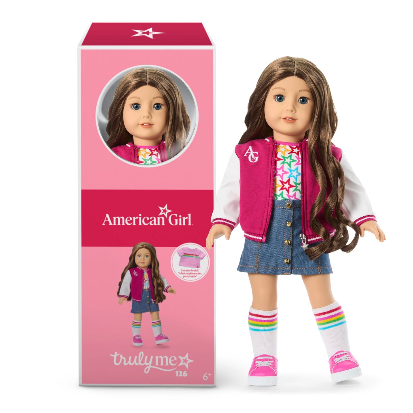 American Girl, Truly Me 18-inch Doll #126 with Dark-Blue Eyes, Long Wavy Brown Hair, Light Skin, for Ages 6+