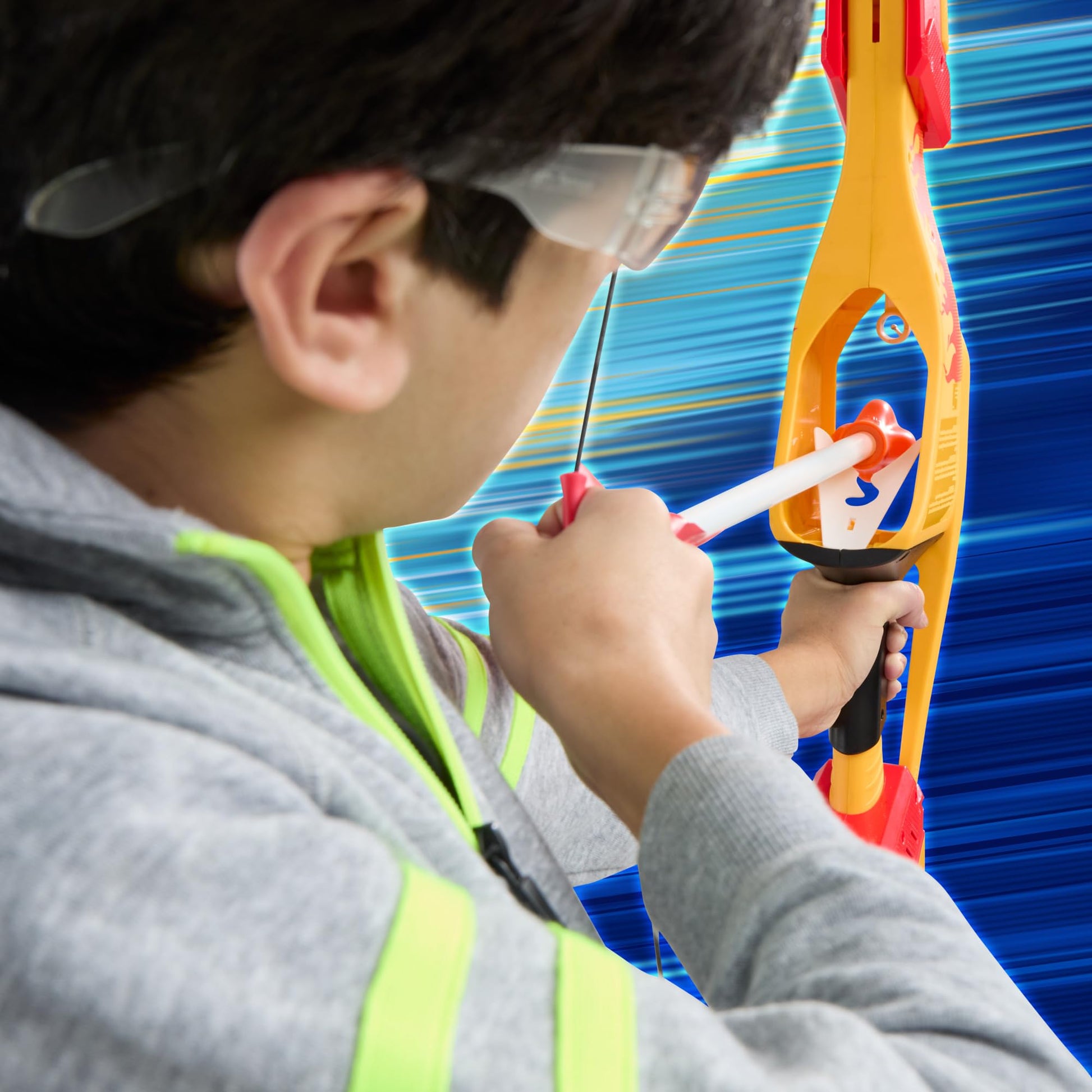 Nerf Pyrostrike Megabow, 42-Inch Bow Fires Arrows Up to 105 Feet, 2 with Soft Tips, Kids Outdoor Toys, Ages 10+ (Amazon Exclusive)