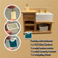 Miettebechio 1/12 Miniature Dollhouse Bathroom Set Sink Cabinet Furniture