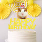 Gold Glitter Hamster Happy Birthday Cake Topper Baby Shower Boys Girls Birthday Party Decor Supplies Pick for Cute Lovely Guinea Pig Theme Decorations