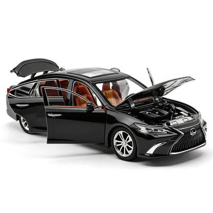 WAKAKAC 1/24 ES300 Diecast Car Model Alloy Collectible Pull Back Toy Car with Light and Sound Toy Vehicle for Boys Children Gift(Black)