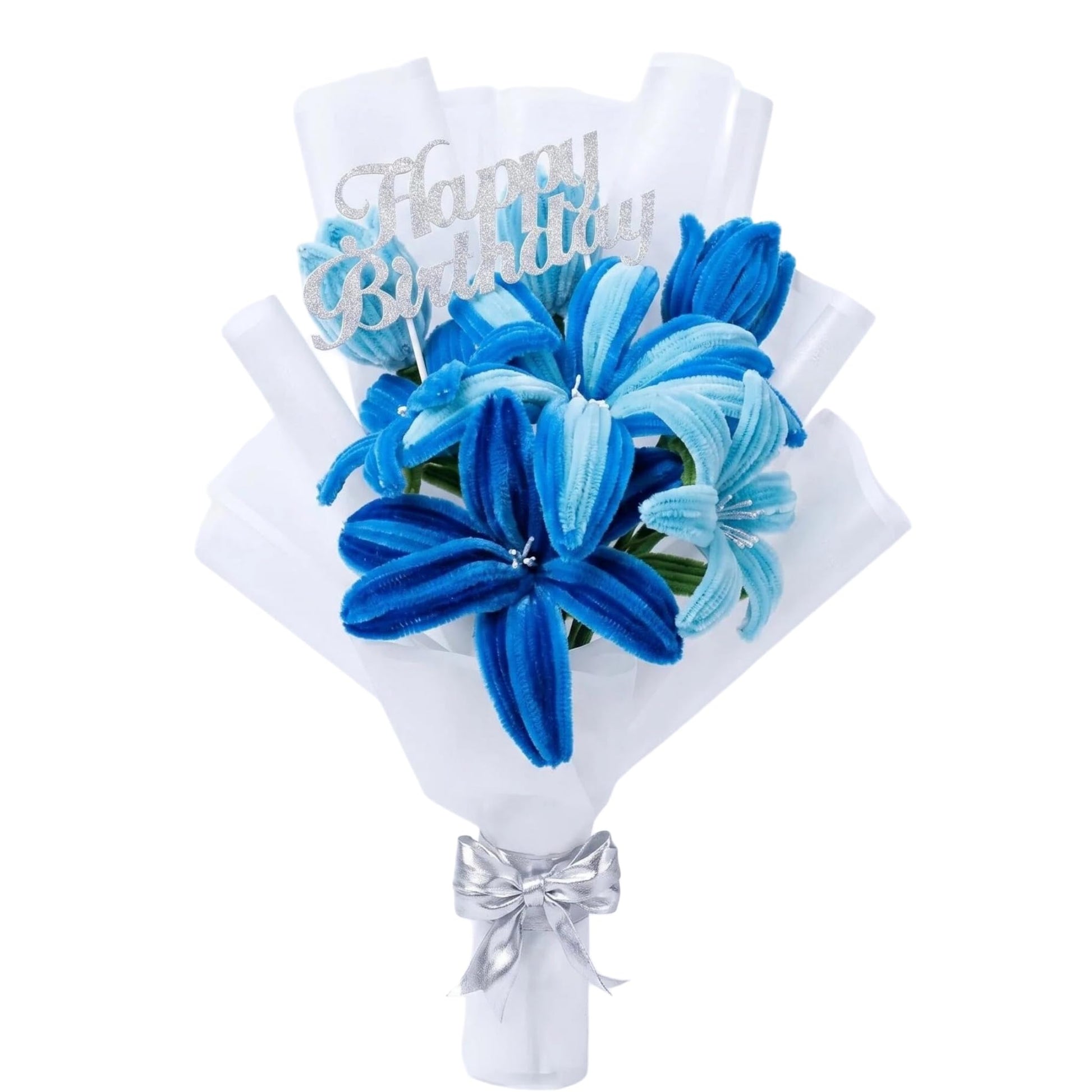 300 Pieces Pipe Cleaners Chenille Stems, 3 Gradient Blue Pipe Cleaners Set for Pipe Cleaners DIY Arts Crafts Decorations, Fathers Day Dad Gift