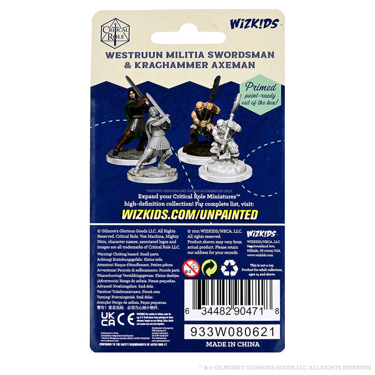 WizKids Critical Role Unpainted Miniatures: Westruun Militia Swordsman & Kraghammer Axeman