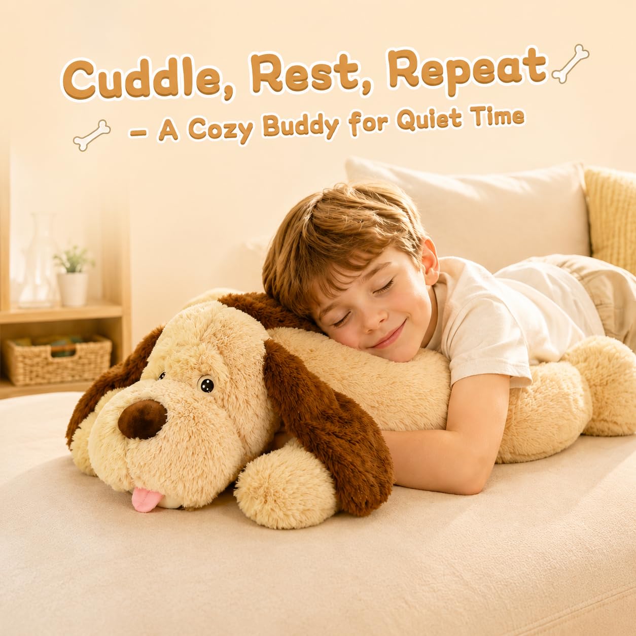 MorisMos Giant Dog Stuffed Animal 31 Inch, Soft Huggable Dog Plush, Large Floppy Dog Plush Pillow, Big Stuffed Dog Puppy Plush, Giant Stuffed Animal