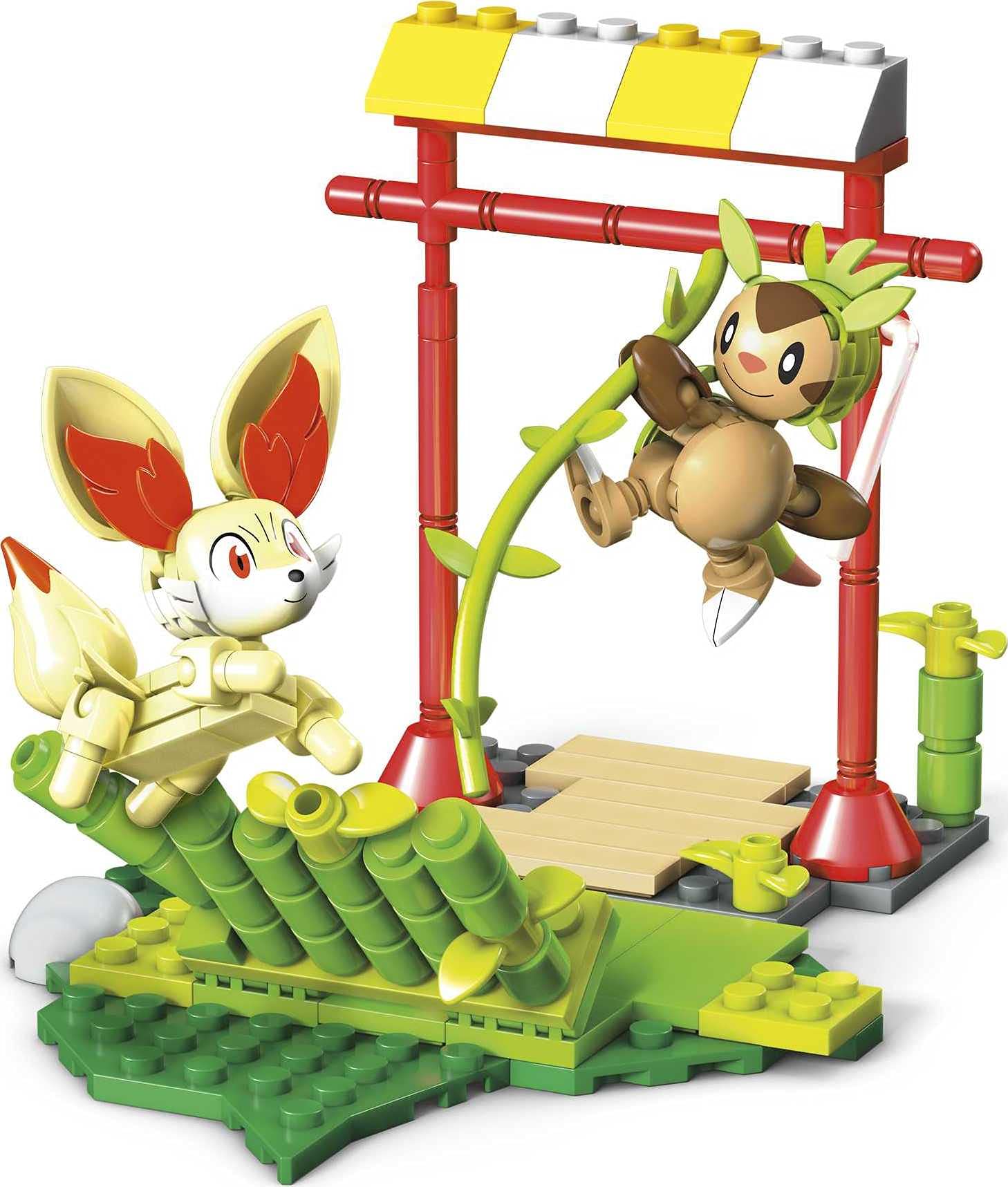 Mega Construx Pokemon Chespin vs. Fennekin Construction Set with Character Figures, Building Toys for Kids (131 Pieces)
