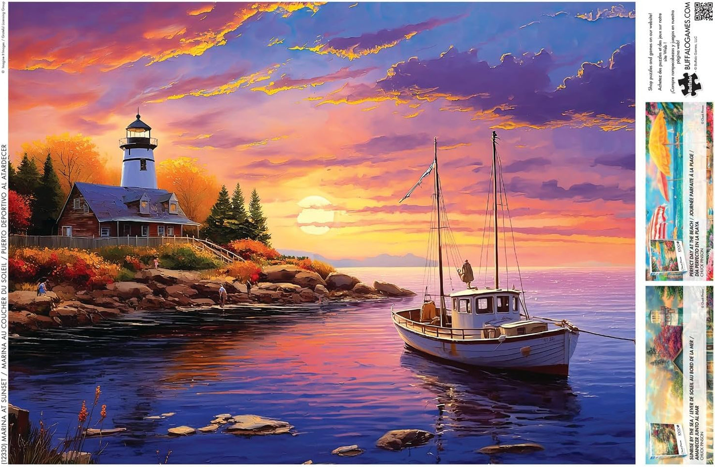 Buffalo Games - Imagine It - Marina at Sunset - 1000 Piece Jigsaw Puzzle for Adults -Challenging Puzzle Perfect for Game Nights - Finished Size is