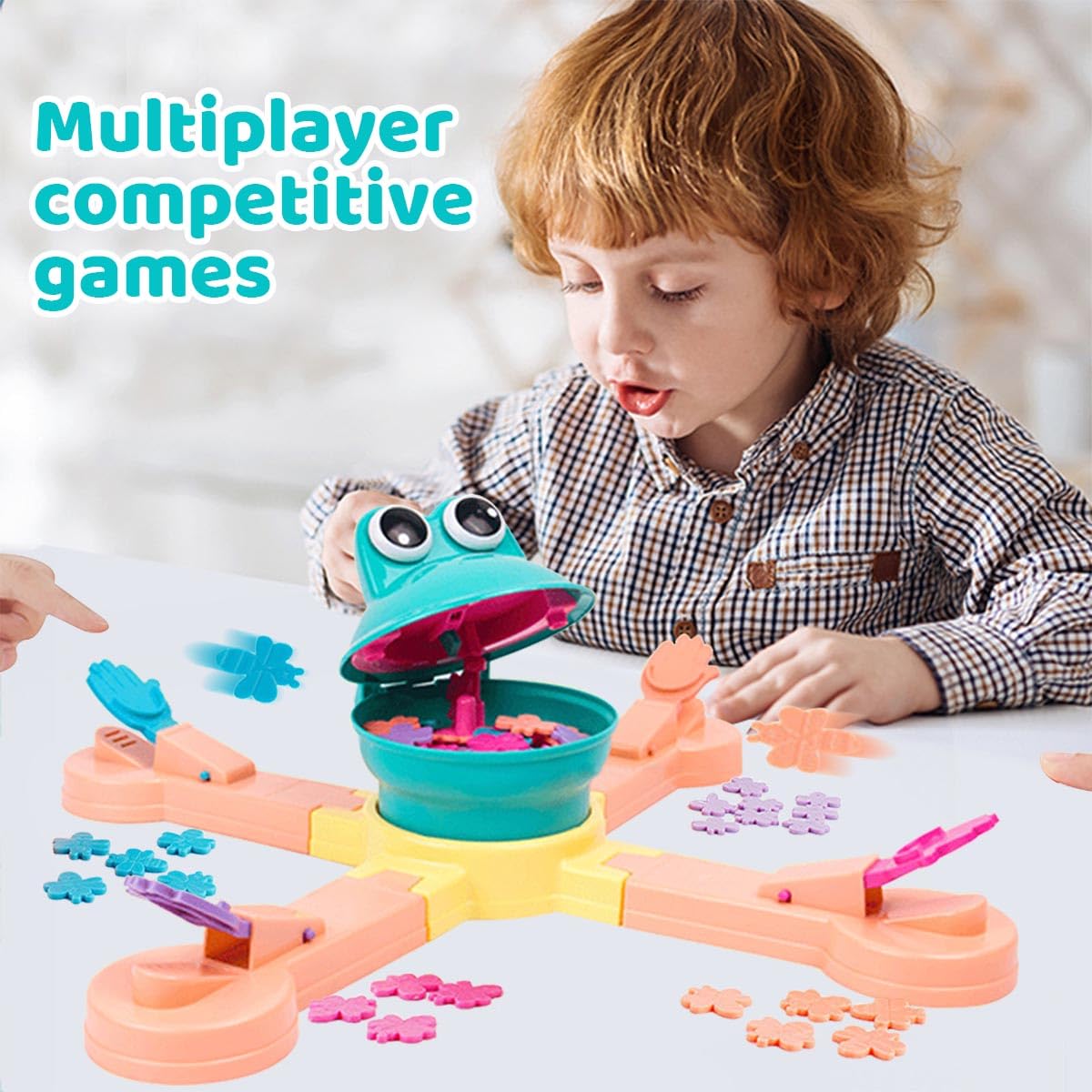 KEJIH Classic Feed Frog Board Game,Multiplayer Athletic Game,Frog Eating Bugs Game,Exercise The Speed of The Reaction Toy,Surprise Exciting Family