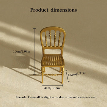 Funky Mini House 1:12 Scale Modern Iron Dollhouse Chair - Mini Metal Furniture for Dollhouse Living Room/Office Decor, Ideal Gift for Collectors