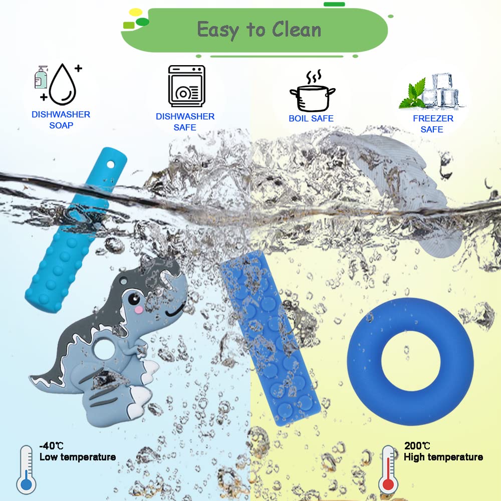 Chew Necklaces for Sensory Boys, Chewy Necklace Sensory Kids with ADHD, SPD, Teething, Biting Needs, Silicone Chew Toys for Autism Kids Reduce Fidget