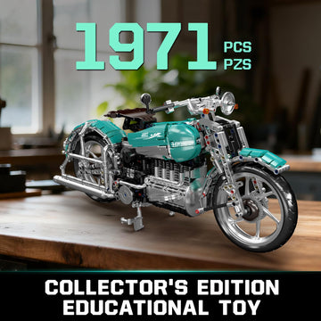 Mould King 23004 American Cruiser Motorcycle Building Set, MOC Classic Motorbike Model Kit for Display, Collectible Gift for Adult Teen(1971 Pcs)